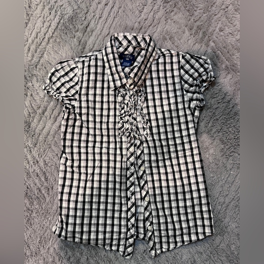 Sparkly Plaid Button Up
